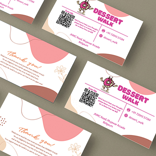 Thank you card design with typography